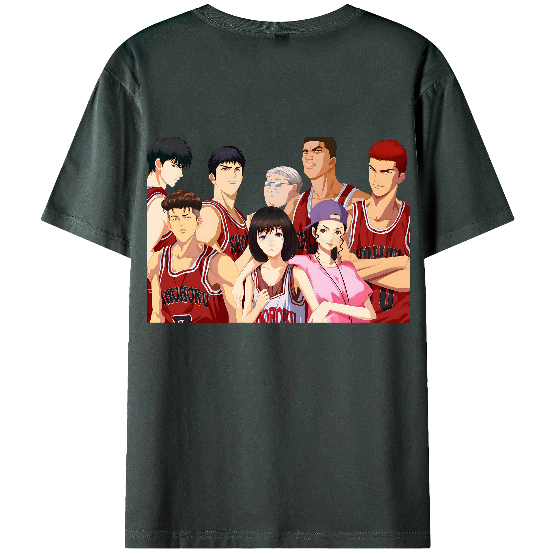 （画像用） SLAM DUNK／スラムダンク 綿100％ メンズ半袖Tシャツ（バックプリント） 通気性